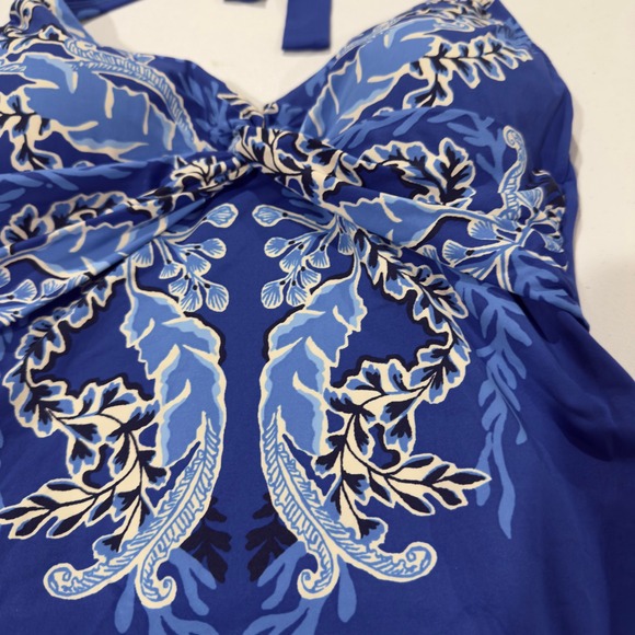 Lilly Pulitzer Renata Halter One-Piece Swimsuit Alba Blue Size 10 - Picture 5 of 7